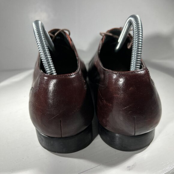Hanover Mens Leather Dress Shoes Oxfords Size 8 D Burgundy Cap Toe Work Wedding main image 10